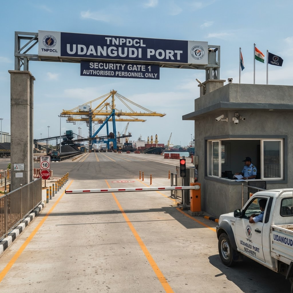 TNPDCL Udangudi Coal Port main security gate